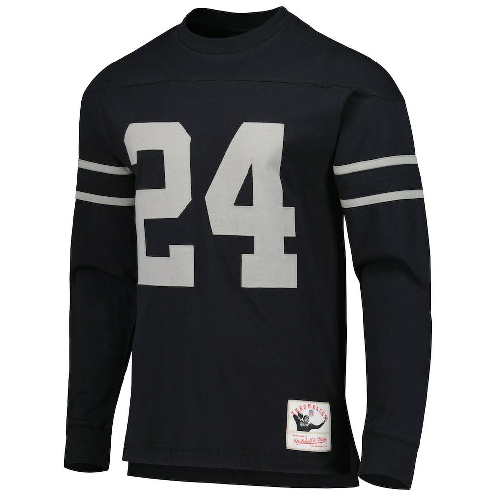 Charles Woodson Oakland Raiders Retired Player Name & Number Long Sleeve Top - Black - Mitchell & Ness