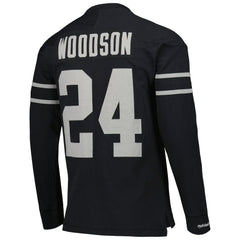 Charles Woodson Oakland Raiders Retired Player Name & Number Long Sleeve Top - Black - Mitchell & Ness