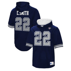 Emmitt Smith Dallas Cowboys Retired Player Mesh Name & Number Hoodie T-Shirt - Navy - Mitchell & Ness