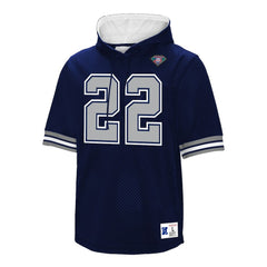 Emmitt Smith Dallas Cowboys Retired Player Mesh Name & Number Hoodie T-Shirt - Navy - Mitchell & Ness
