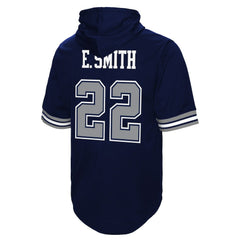 Emmitt Smith Dallas Cowboys Retired Player Mesh Name & Number Hoodie T-Shirt - Navy - Mitchell & Ness