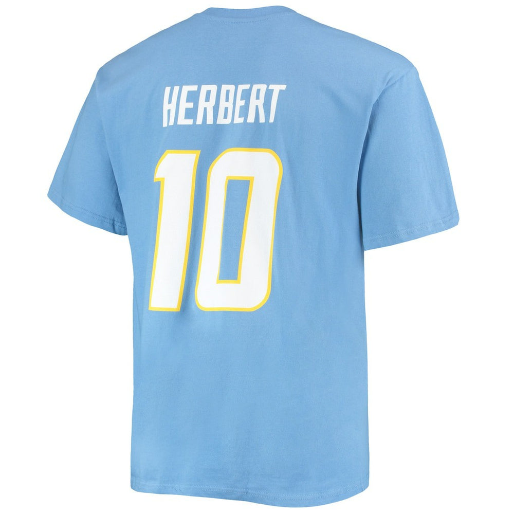 Justin Herbert Los Angeles Chargers Big & Tall Player Name & Number T-Shirt - Powder Blue - Fanatics