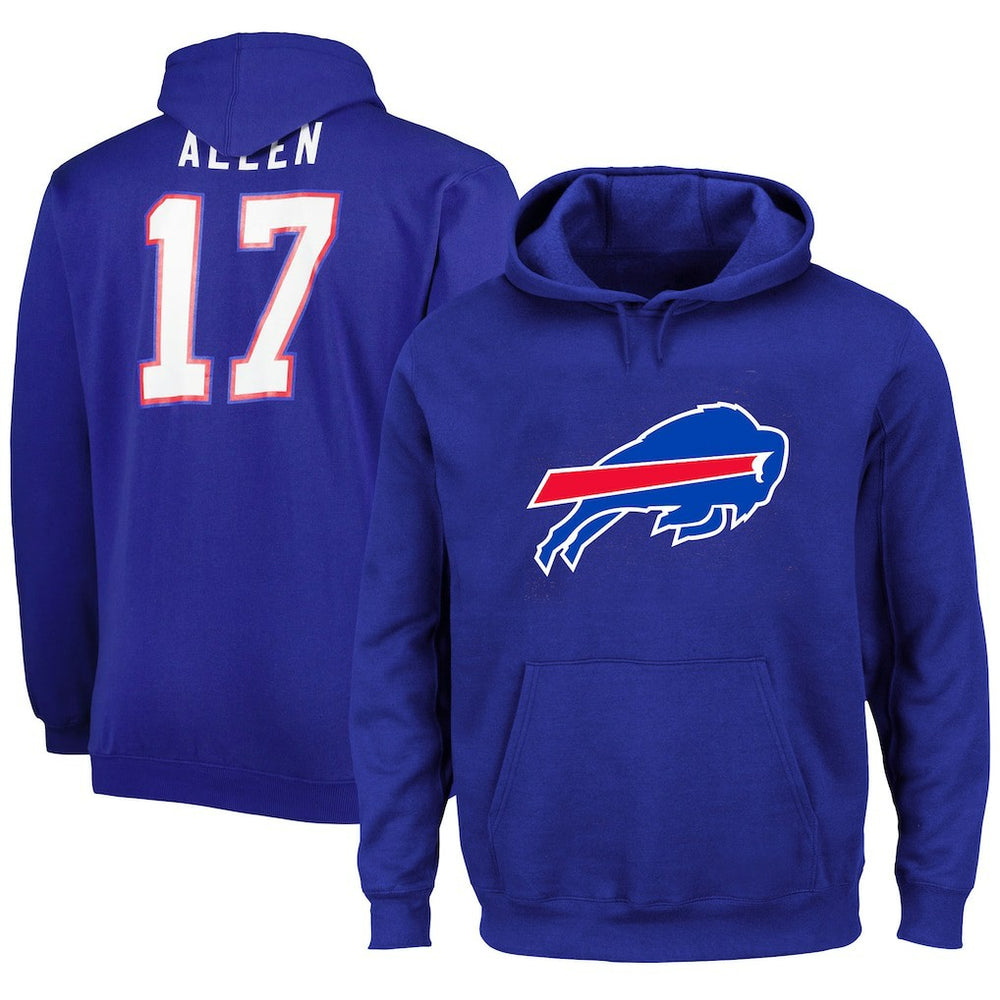 Josh Allen Buffalo Bills Big & Tall Fleece Name & Number Pullover Hoodie - Royal - Fanatics