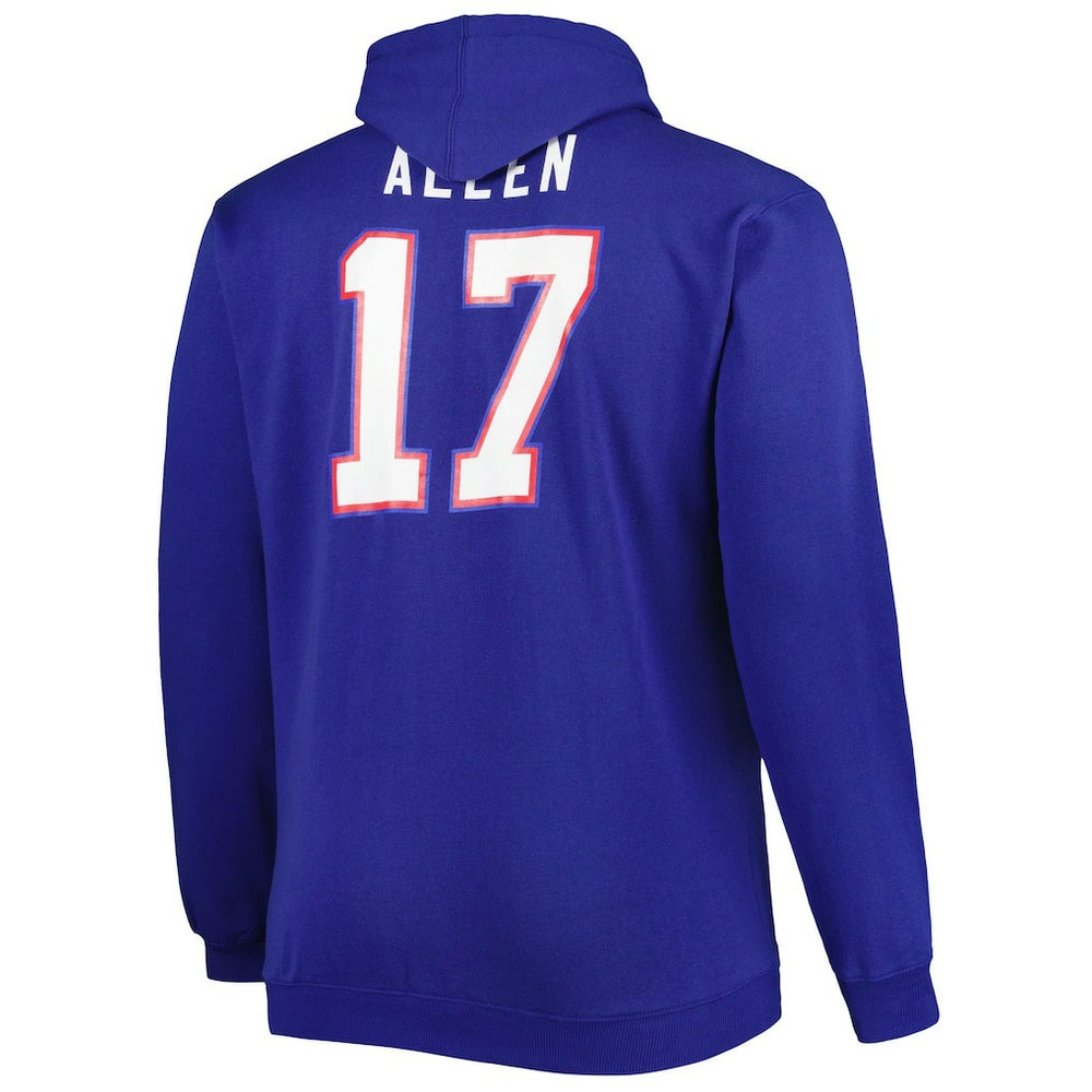 Josh Allen Buffalo Bills Big & Tall Fleece Name & Number Pullover Hoodie - Royal - Fanatics