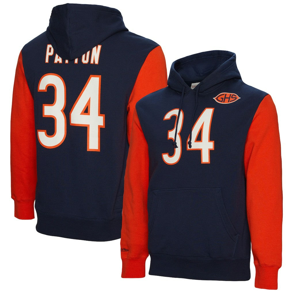 Walter Payton Chicago Bears Retired Player Name & Number Pullover Hoodie - Navy - Mitchell & Ness