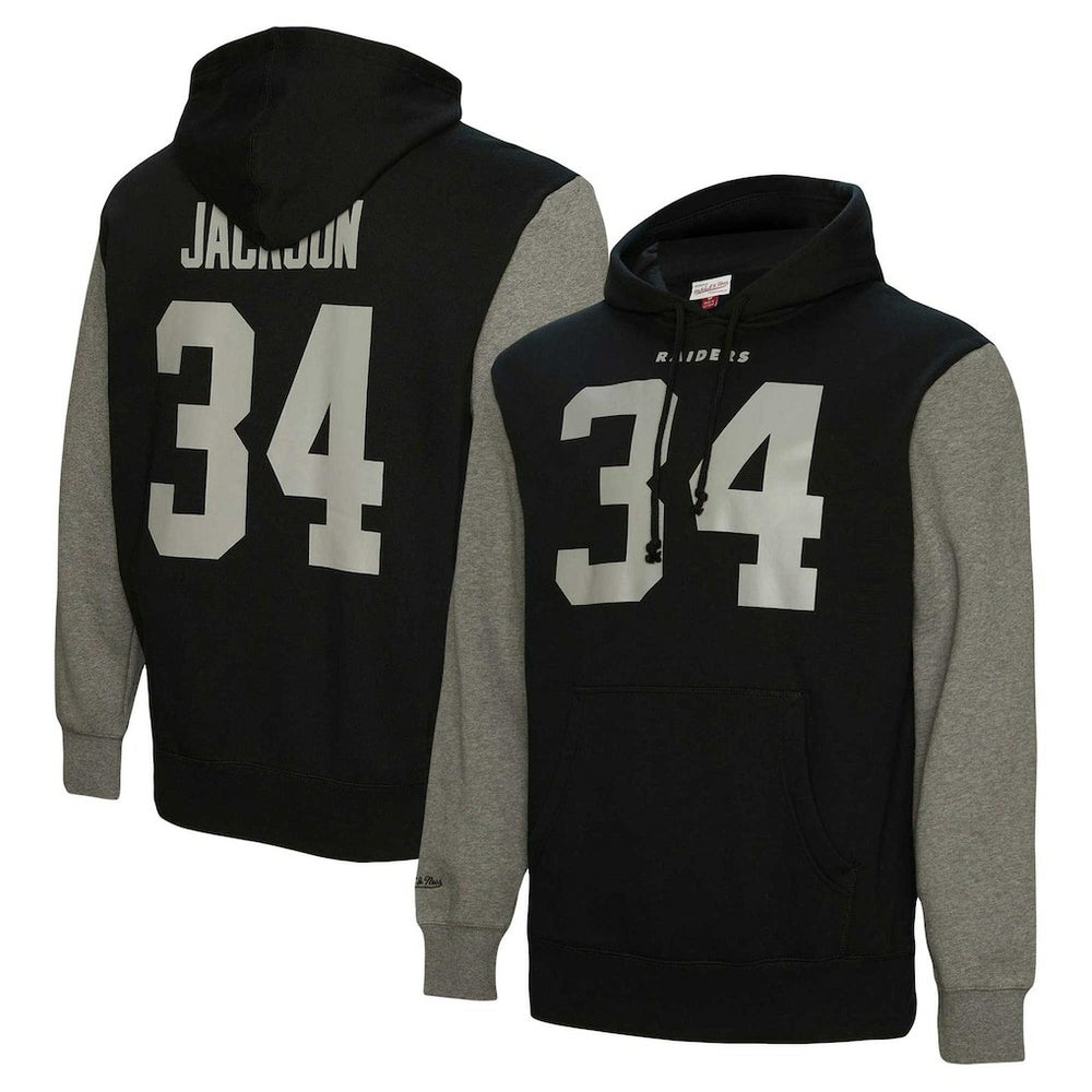 Bo Jackson Las Vegas Raiders Retired Player Name & Number Pullover Hoodie - Black - Mitchell & Ness