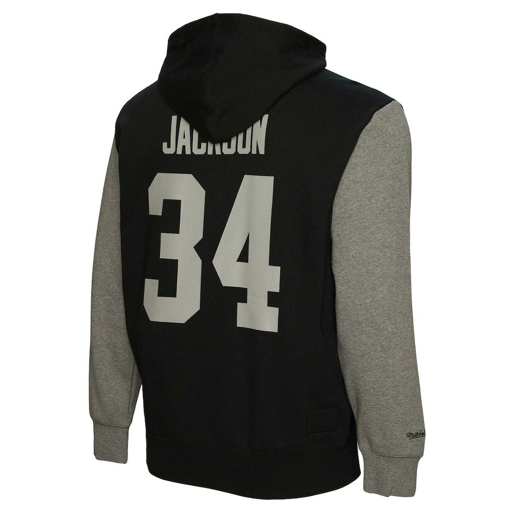 Bo Jackson Las Vegas Raiders Retired Player Name & Number Pullover Hoodie - Black - Mitchell & Ness