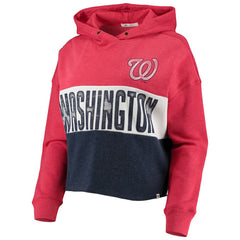 Washington Nationals '47 Women's Lizzy Cropped Pullover Hoodie Outlet