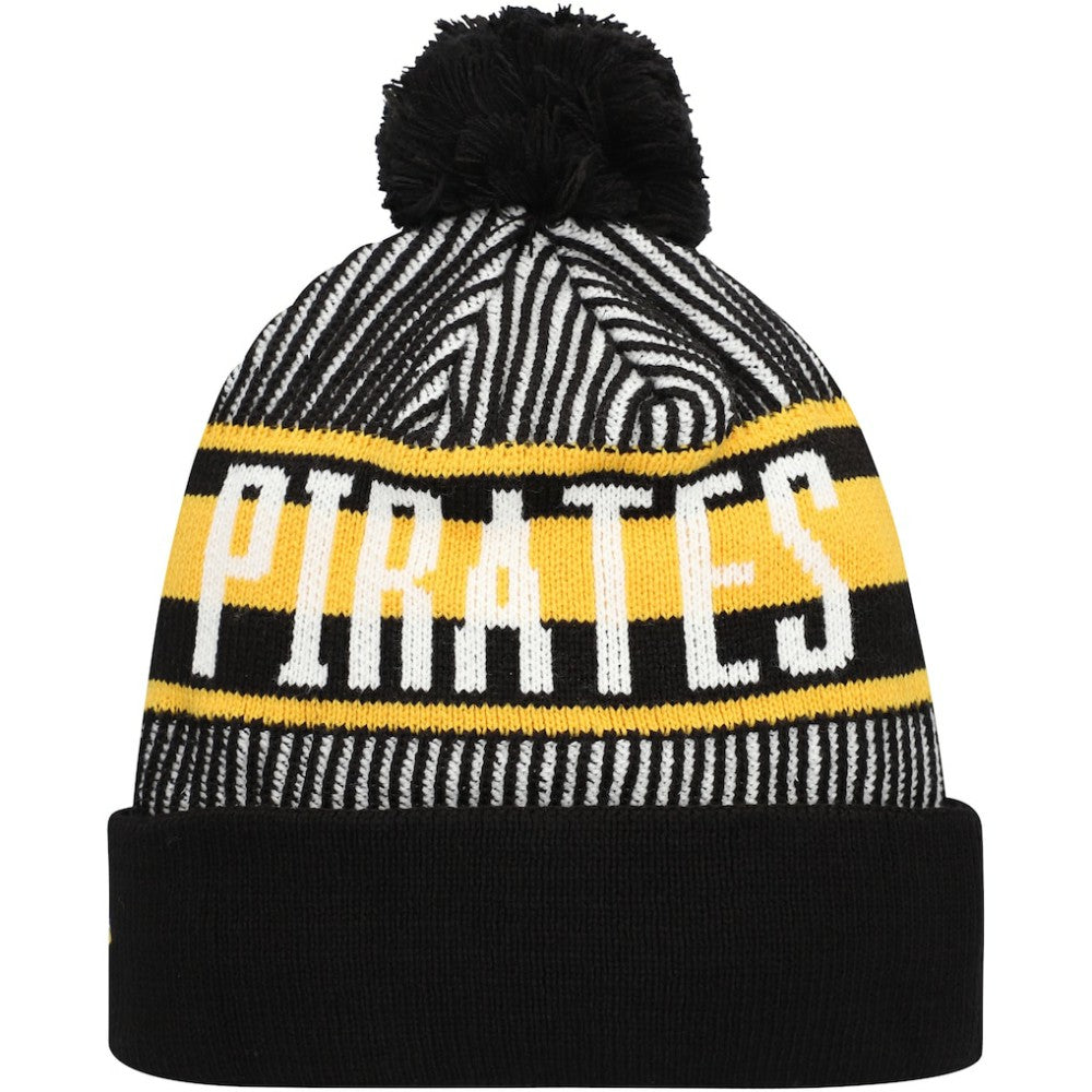 Pittsburgh Pirates New Era Striped Cuffed Knit Hat with Pom Discount