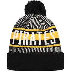 Pittsburgh Pirates New Era Striped Cuffed Knit Hat with Pom Discount