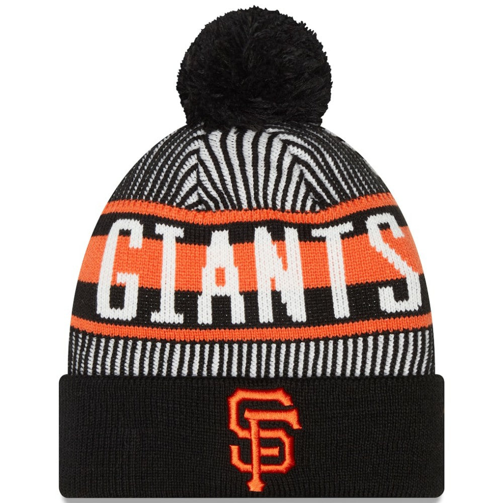San Francisco Giants New Era Striped Cuffed Knit Hat with Pom Discount