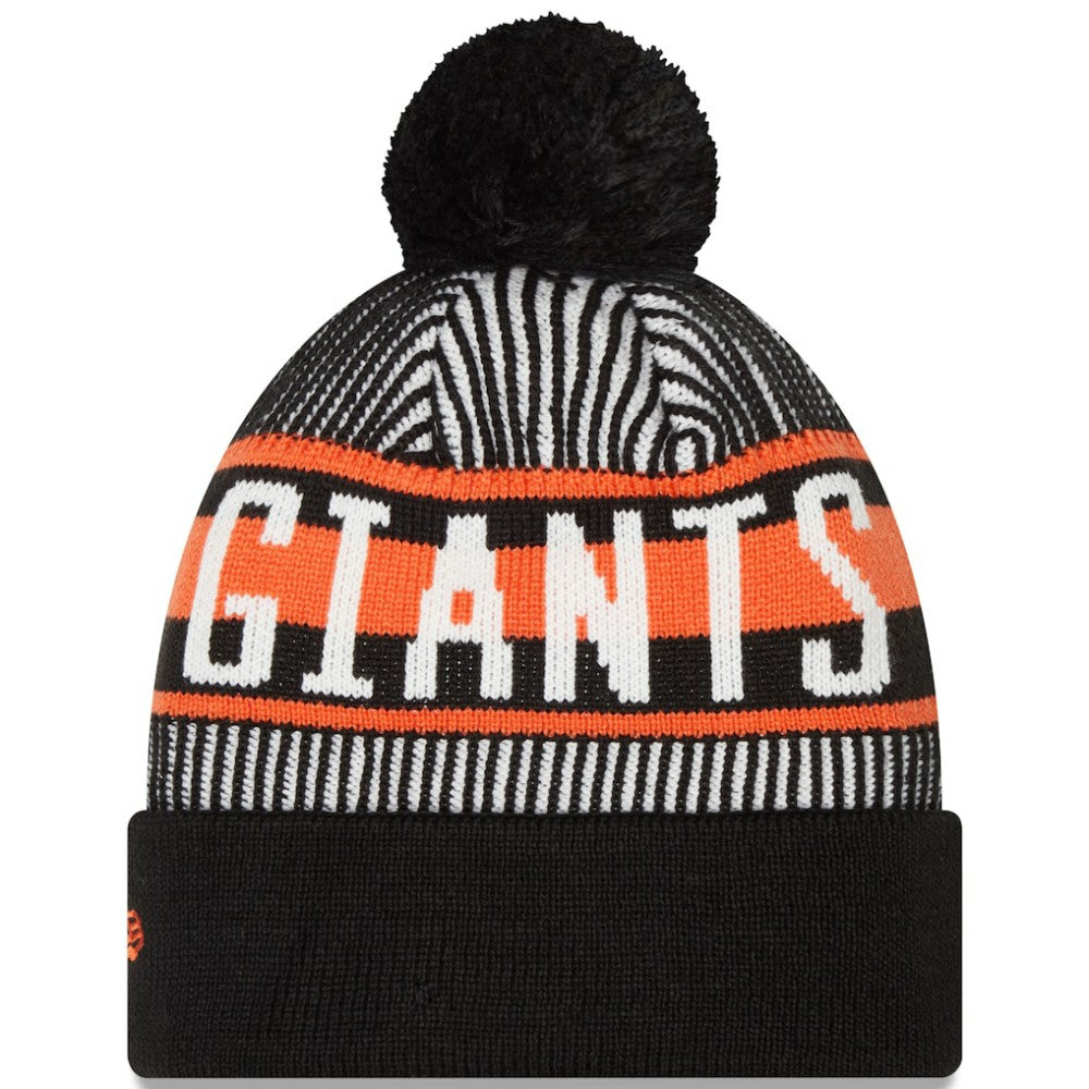 San Francisco Giants New Era Striped Cuffed Knit Hat with Pom Discount