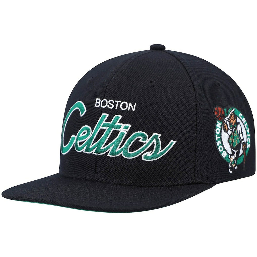 Mitchell & Ness Boston Celtics Hardwood Classics Script 2.0 Snapback Hat Black