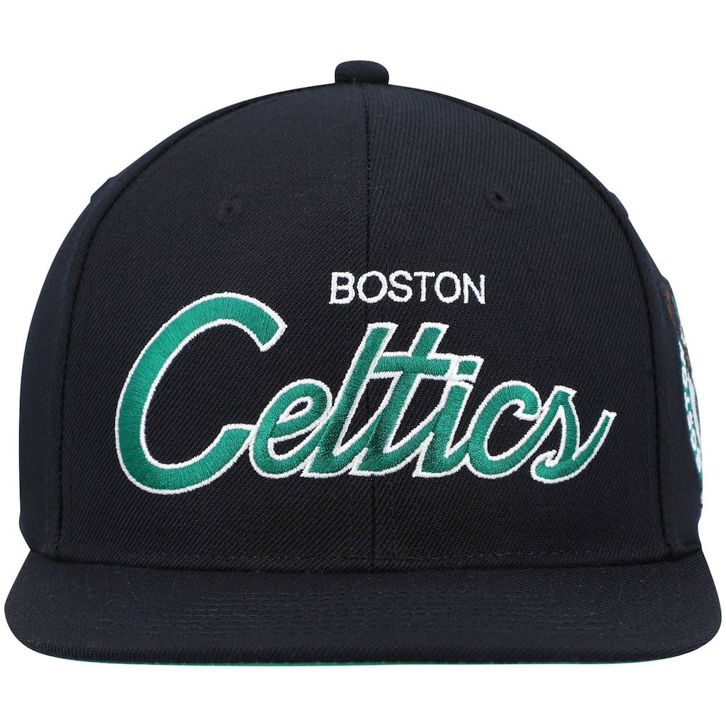 Mitchell & Ness Boston Celtics Hardwood Classics Script 2.0 Snapback Hat Black