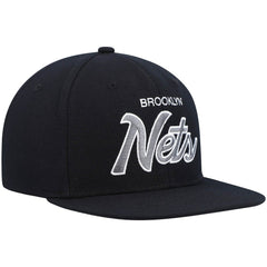 Mitchell & Ness Brooklyn Nets Hardwood Classics Script 2.0 Snapback Hat Black