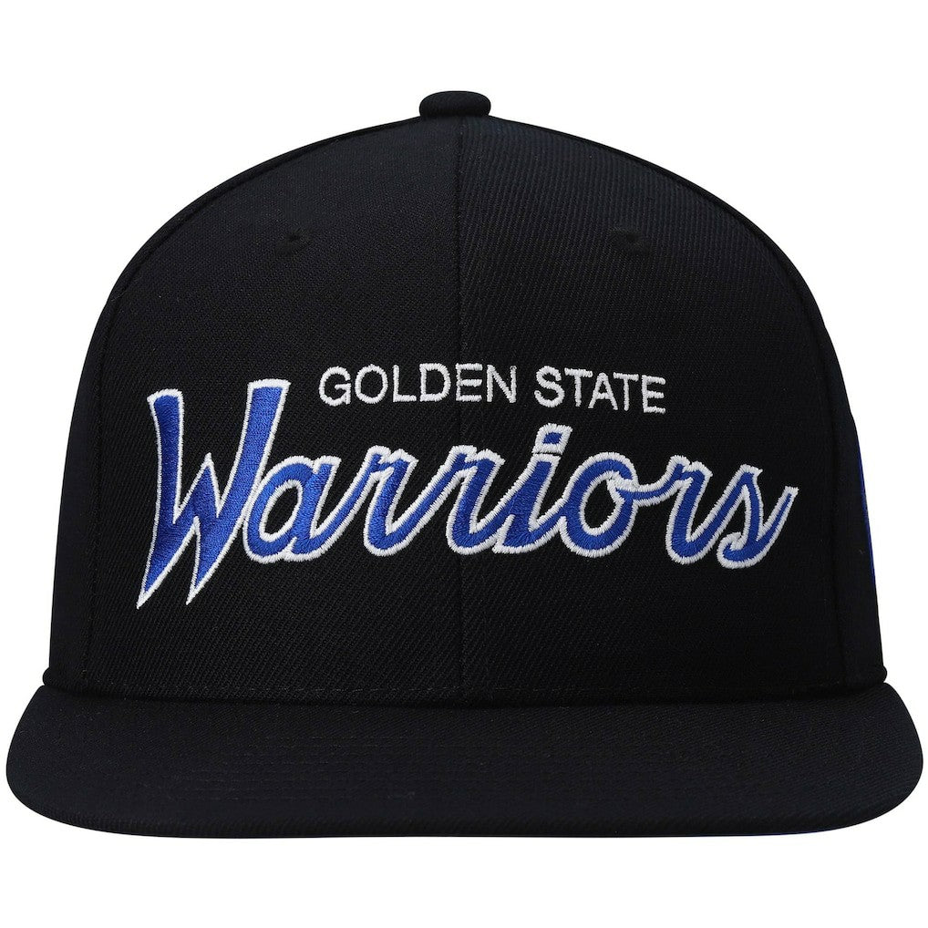 Mitchell & Ness Golden State Warriors Hardwood Classics Script 2.0 Snapback Hat Black