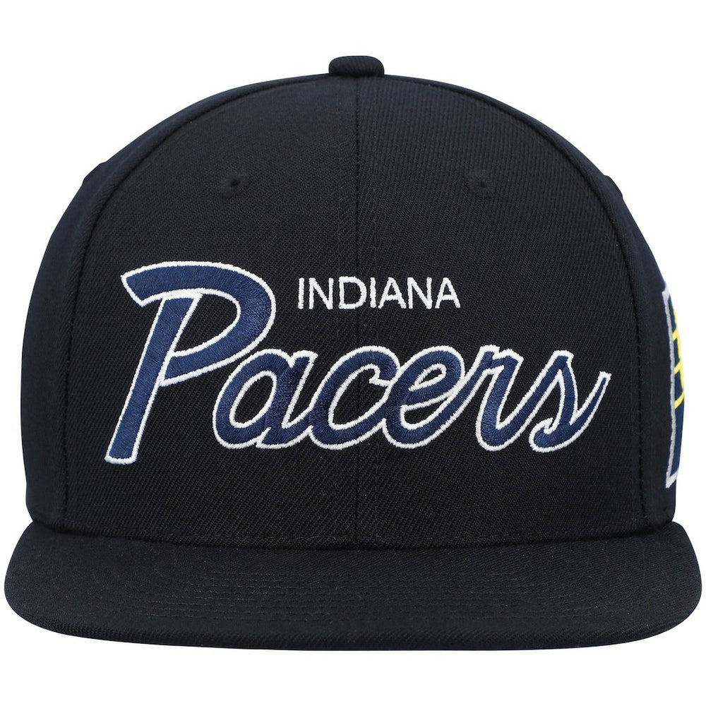 Mitchell & Ness Indiana Pacers Hardwood Classics Script 2.0 Snapback Hat Black
