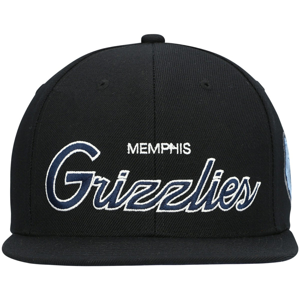 Mitchell & Ness Memphis Grizzlies Hardwood Classics Script 2.0 Snapback Hat Black