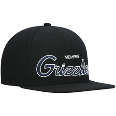 Mitchell & Ness Memphis Grizzlies Hardwood Classics Script 2.0 Snapback Hat Black