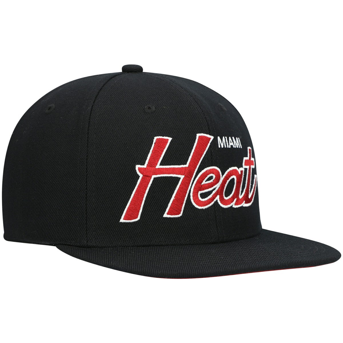 Mitchell & Ness Miami Heat Hardwood Classics Script 2.0 Snapback Hat Black