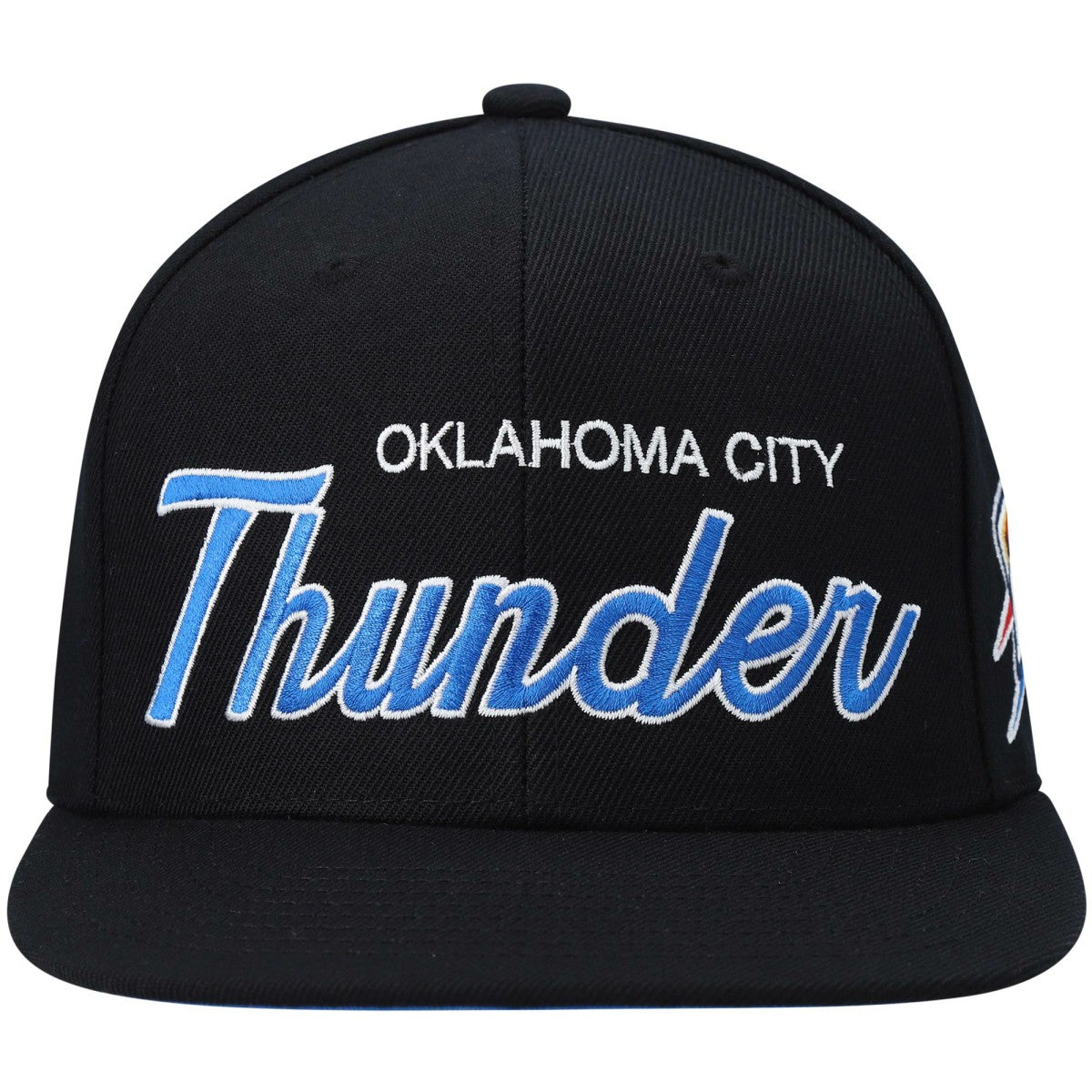 Mitchell & Ness Oklahoma City Thunder Hardwood Classics Script 2.0 Snapback Hat Black