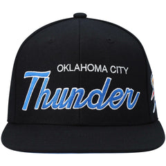 Mitchell & Ness Oklahoma City Thunder Hardwood Classics Script 2.0 Snapback Hat Black