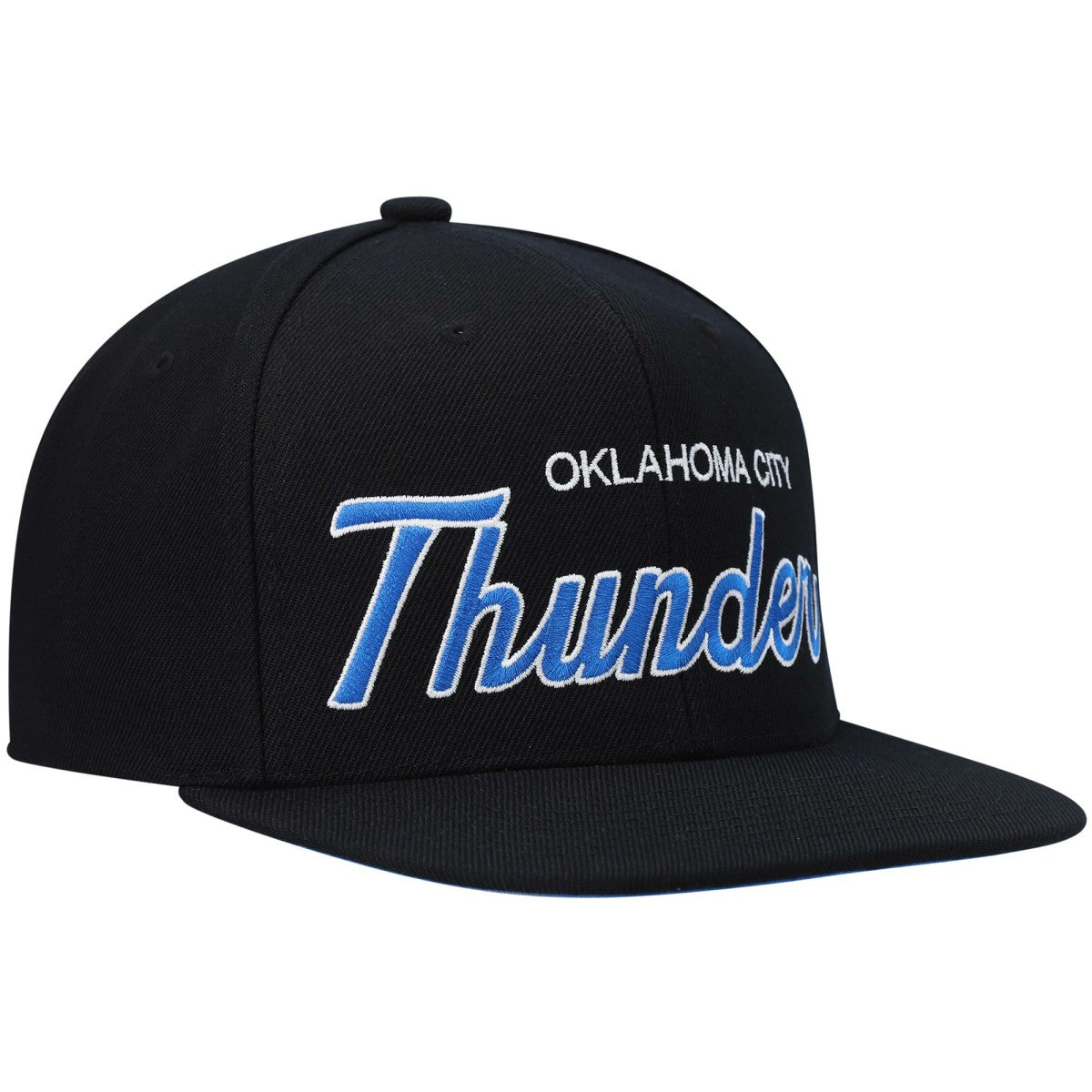 Mitchell & Ness Oklahoma City Thunder Hardwood Classics Script 2.0 Snapback Hat Black