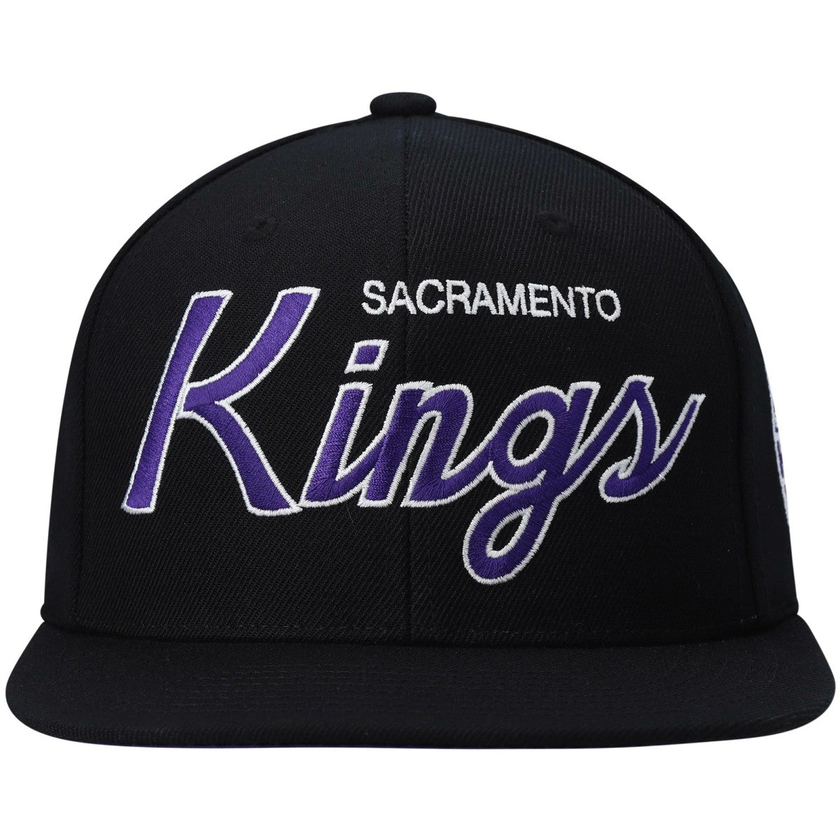 Mitchell & Ness Sacramento Kings Hardwood Classics Script 2.0 Snapback Hat Black