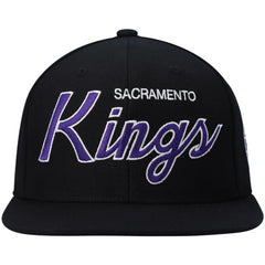 Mitchell & Ness Sacramento Kings Hardwood Classics Script 2.0 Snapback Hat Black