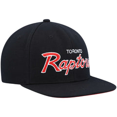 Mitchell & Ness Toronto Raptors Hardwood Classics Script 2.0 Snapback Hat Black