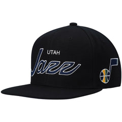 Mitchell & Ness Utah Jazz Hardwood Classics Script 2.0 Snapback Hat Black