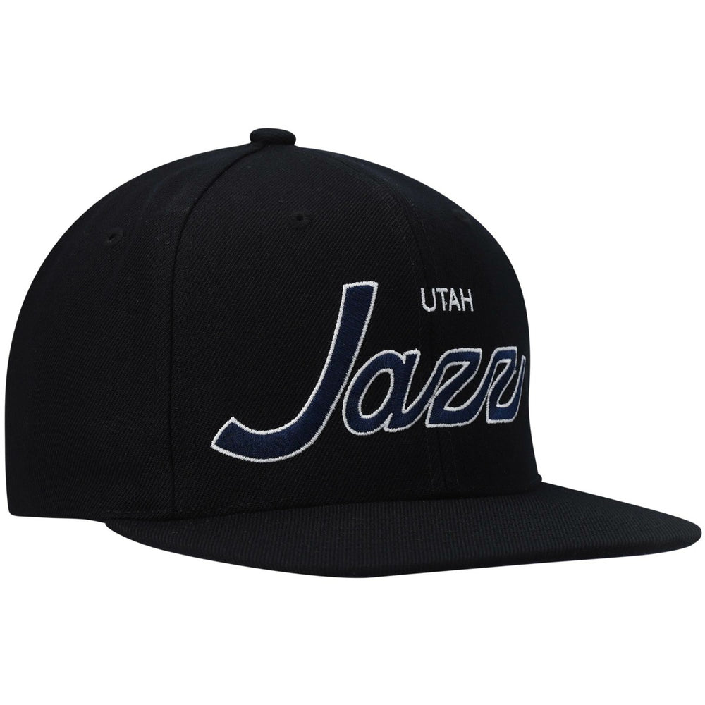 Mitchell & Ness Utah Jazz Hardwood Classics Script 2.0 Snapback Hat Black