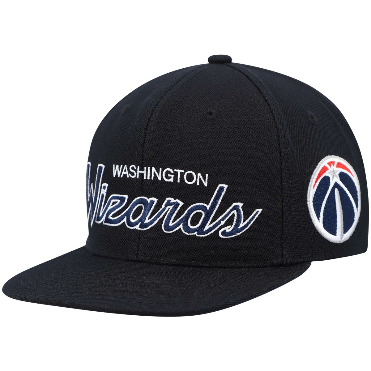 Mitchell & Ness Washington Wizards Hardwood Classics Script 2.0 Snapback Hat Black