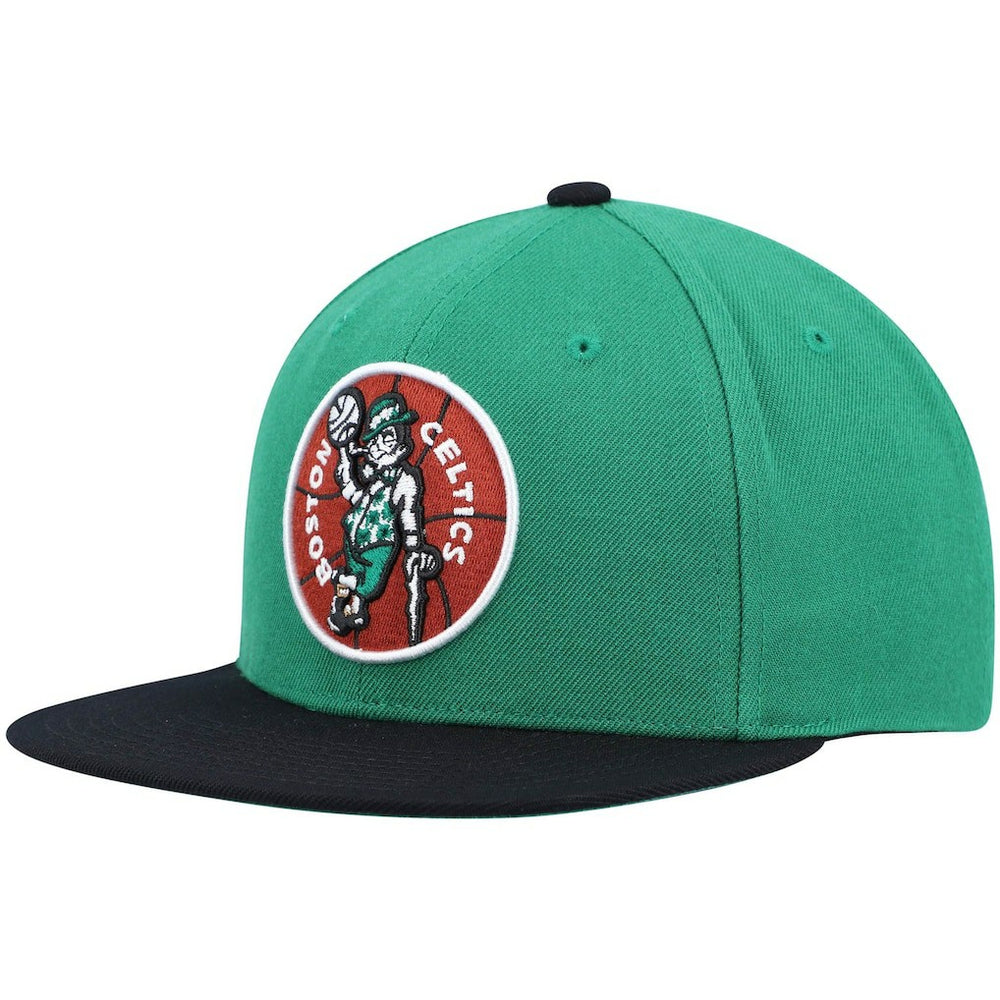 Mitchell & Ness Boston Celtics Hardwood Classics Team Two-Tone 2.0 Snapback Hat Kelly Green/Black