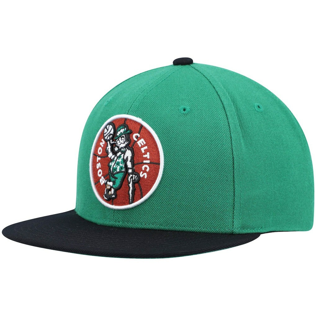 Mitchell & Ness Boston Celtics Hardwood Classics Team Two-Tone 2.0 Snapback Hat Kelly Green/Black
