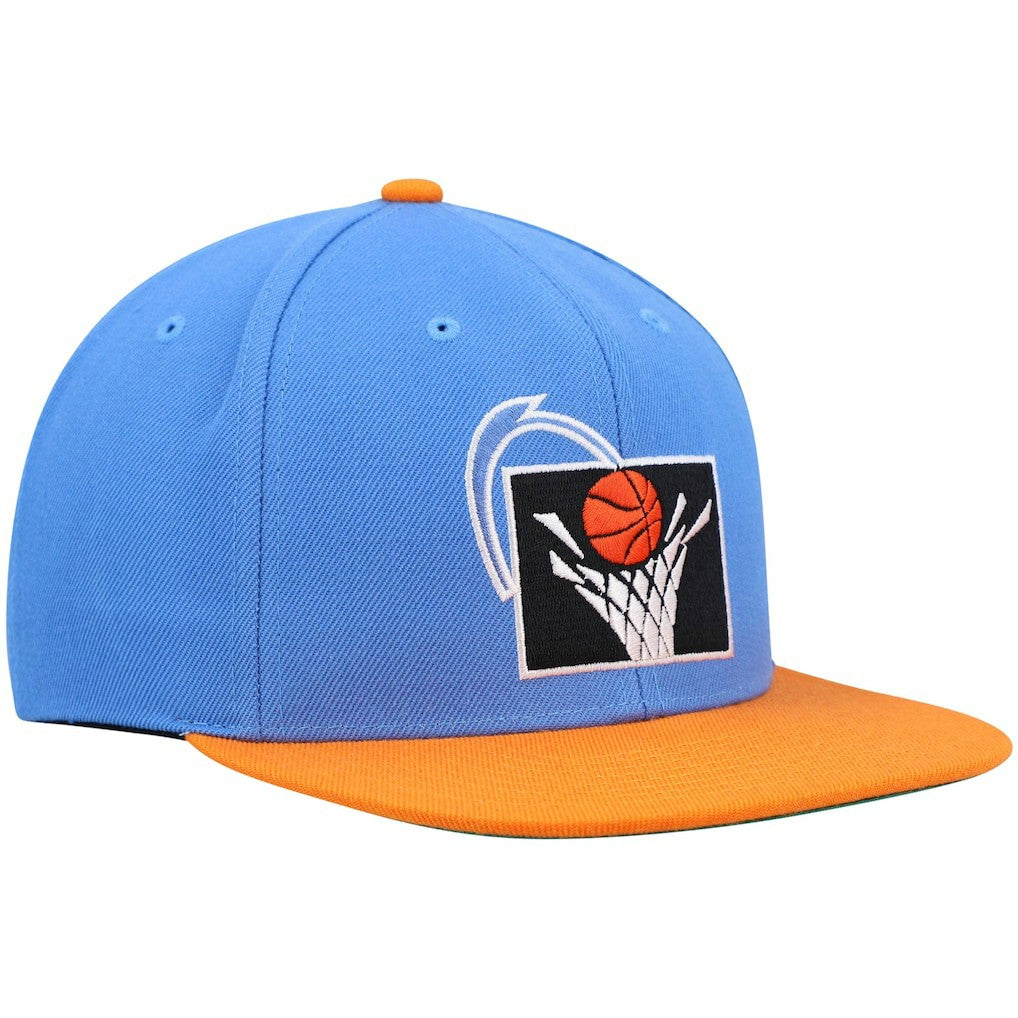 Mitchell & Ness Cleveland Cavaliers Hardwood Classics Team Two-Tone 2.0 Snapback Hat Blue/Orange