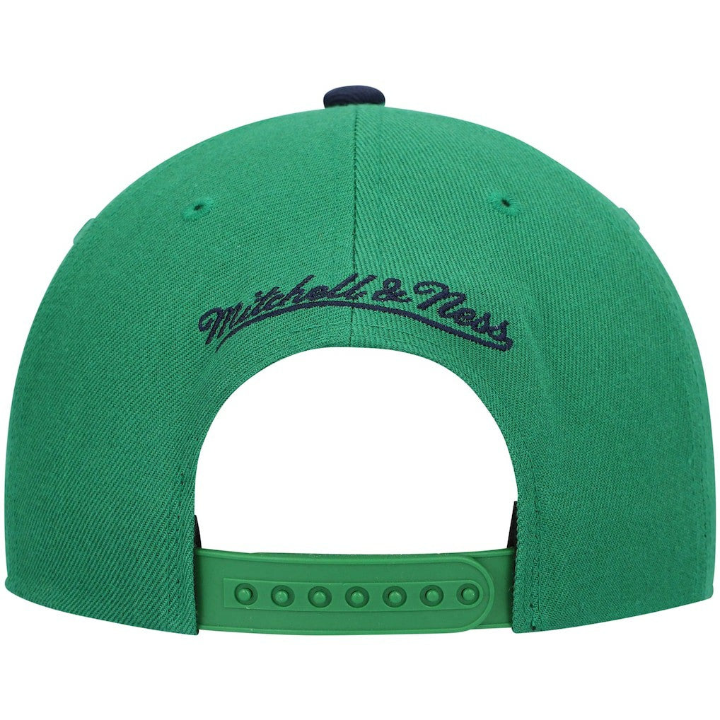 Mitchell & Ness Dallas Mavericks Hardwood Classics Team Two-Tone 2.0 Snapback Hat Green/Navy