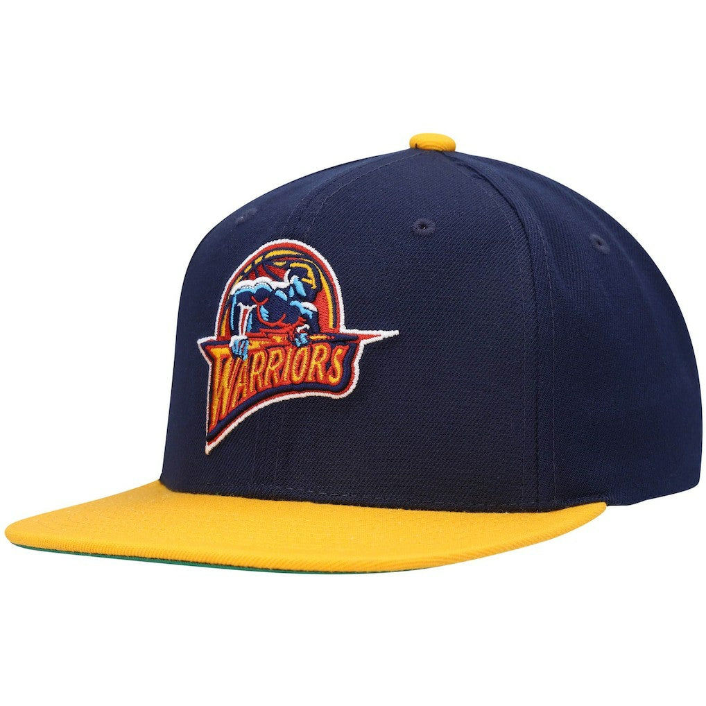 Mitchell & Ness Golden State Warriors Hardwood Classics Team Two-Tone 2.0 Snapback Hat Navy/Gold
