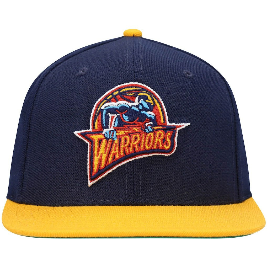 Mitchell & Ness Golden State Warriors Hardwood Classics Team Two-Tone 2.0 Snapback Hat Navy/Gold