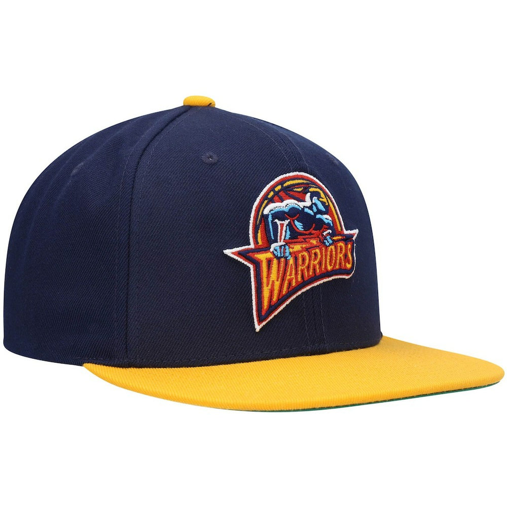 Mitchell & Ness Golden State Warriors Hardwood Classics Team Two-Tone 2.0 Snapback Hat Navy/Gold