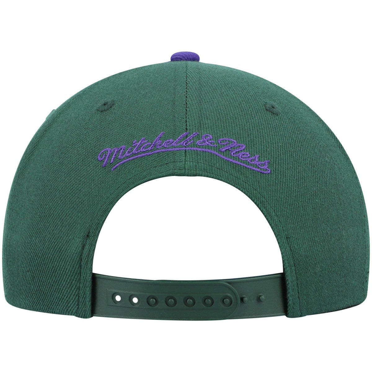 Mitchell & Ness Milwaukee Bucks Hardwood Classics Team Two-Tone 2.0 Snapback Hat Green/Purple