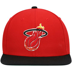 Mitchell & Ness Miami Heat Hardwood Classics Team Two-Tone 2.0 Snapback Hat Red/Black