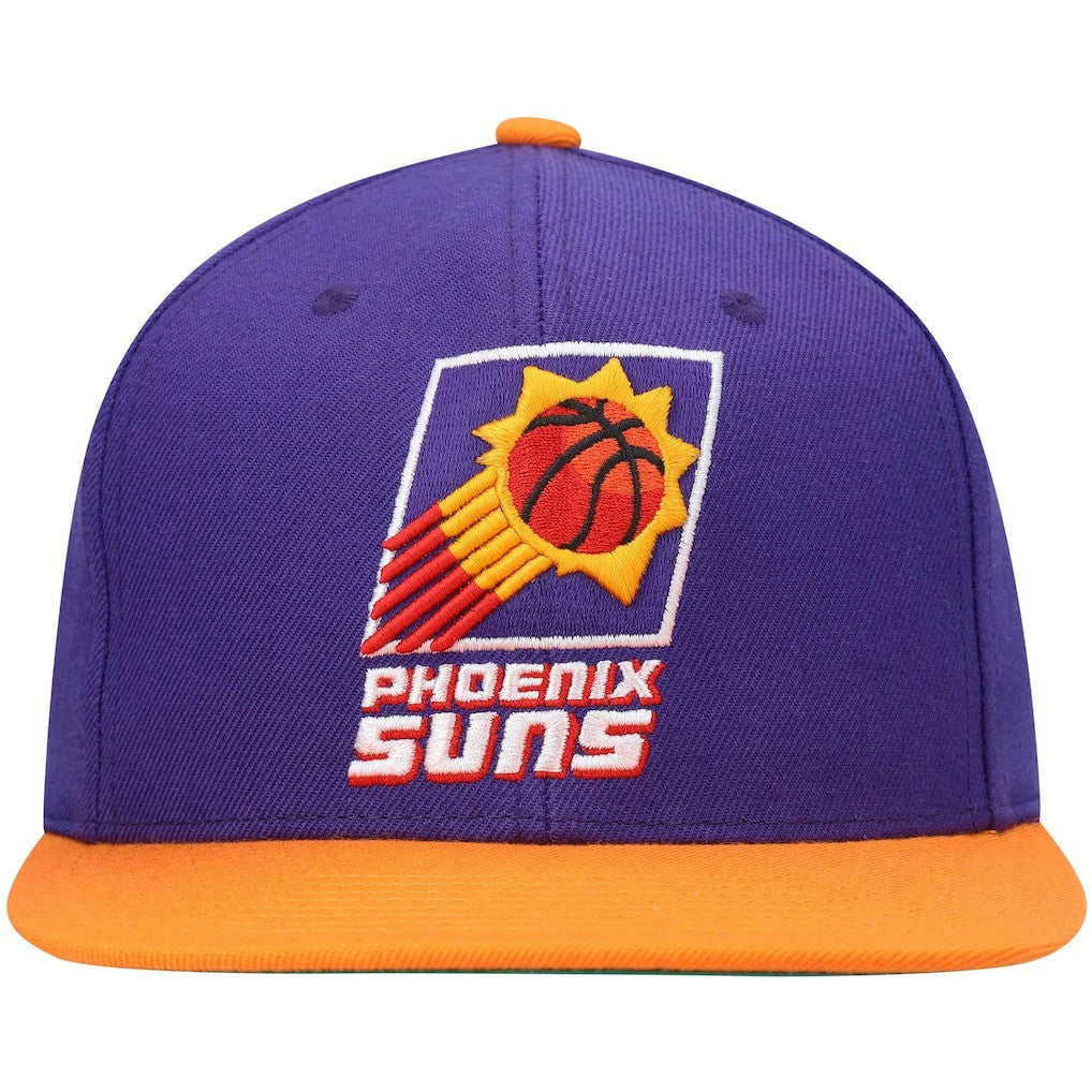Mitchell & Ness Phoenix Suns Hardwood Classics Team Two-Tone 2.0 Snapback Hat Purple/Orange