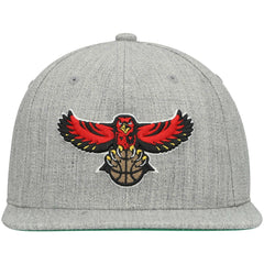 Mitchell & Ness Atlanta Hawks Hardwood Classics Team 2.0 Snapback Hat Heathered Gray