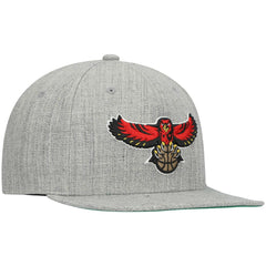 Mitchell & Ness Atlanta Hawks Hardwood Classics Team 2.0 Snapback Hat Heathered Gray