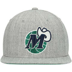 Mitchell & Ness Dallas Mavericks Hardwood Classics Team 2.0 Snapback Hat Heathered Gray