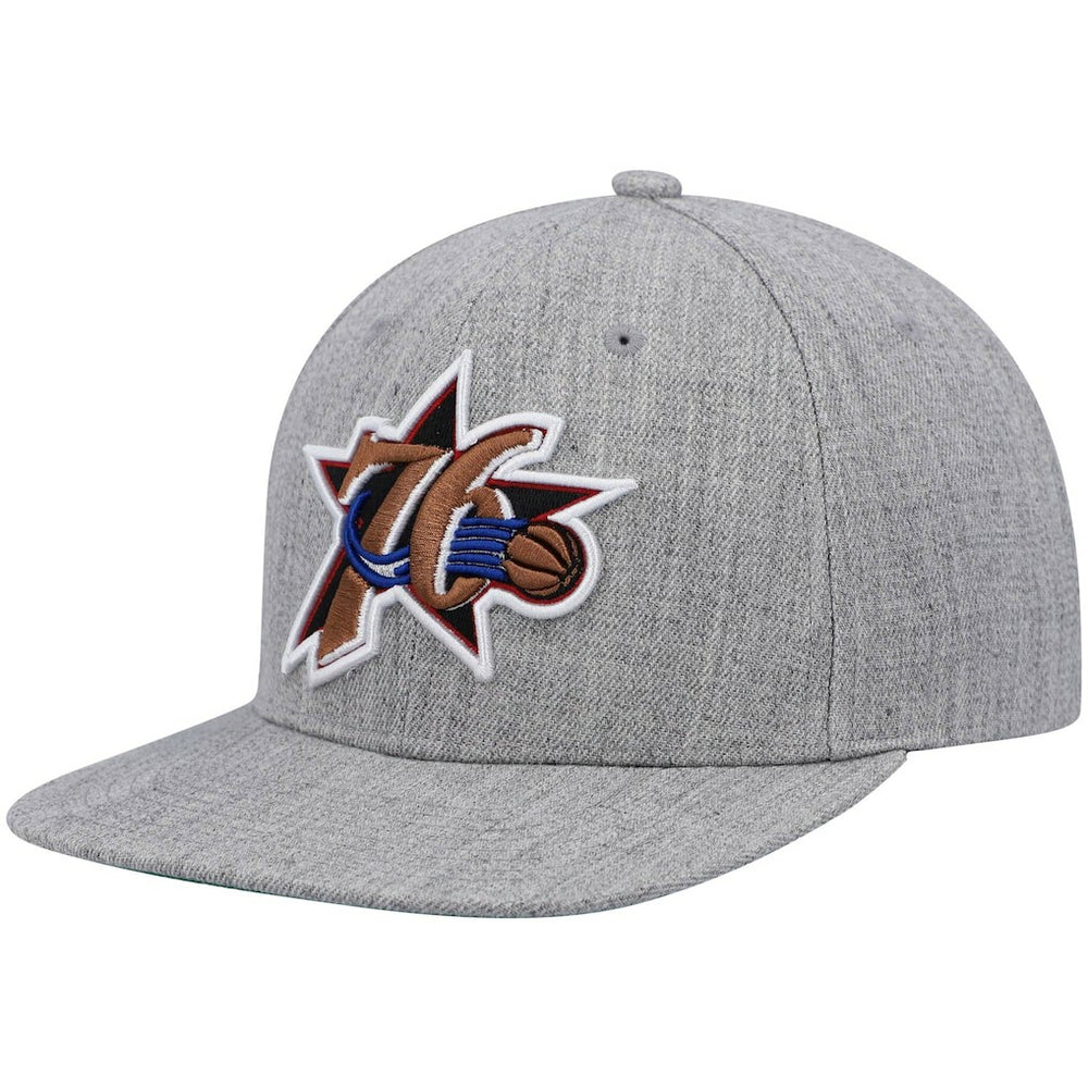 Mitchell & Ness Philadelphia 76ers Hardwood Classics Team 2.0 Snapback Hat Heathered Gray