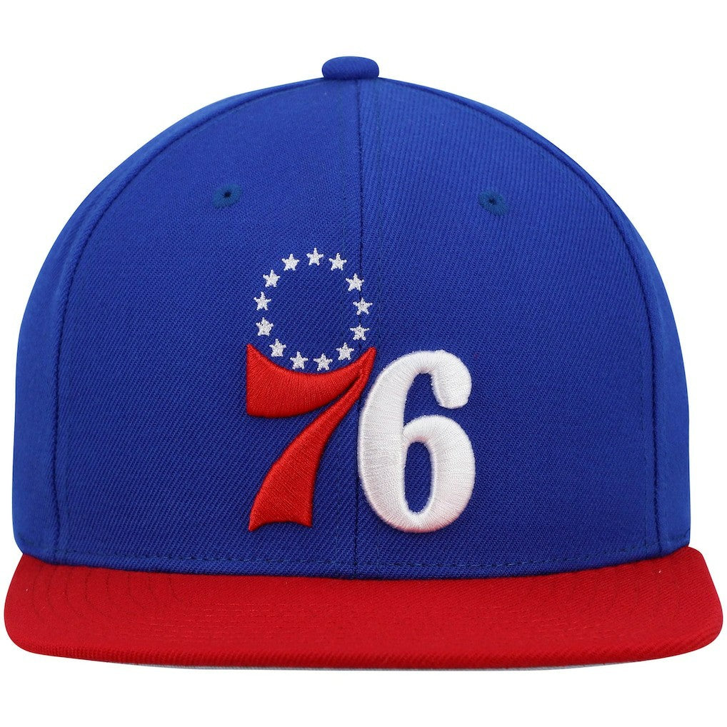 Mitchell & Ness Philadelphia 76ers Team Two-Tone 2.0 Snapback Hat Royal/Red