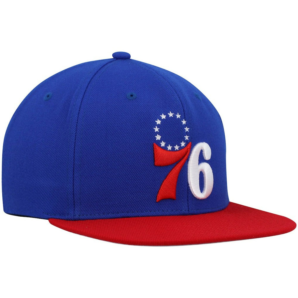 Mitchell & Ness Philadelphia 76ers Team Two-Tone 2.0 Snapback Hat Royal/Red