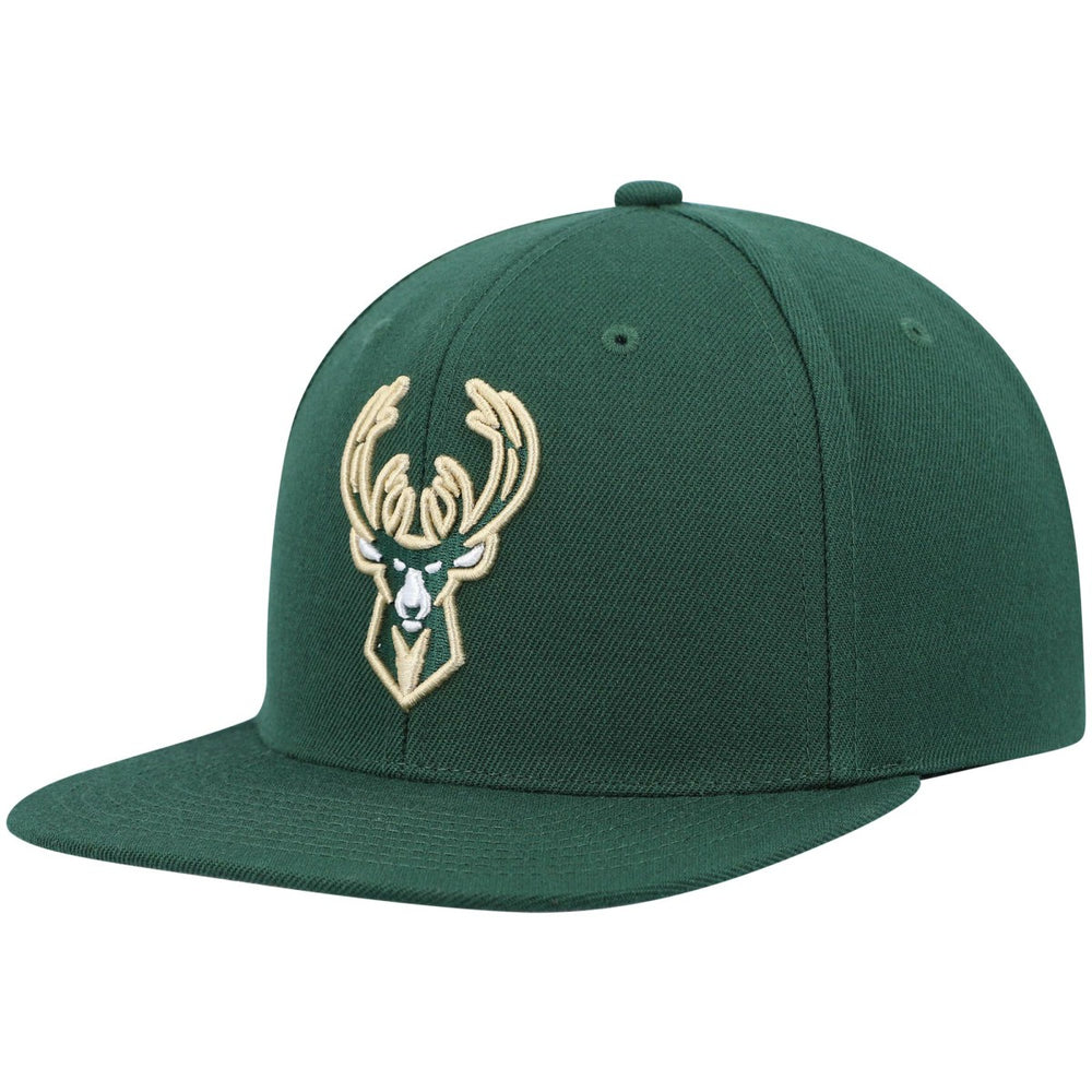 Mitchell & Ness Milwaukee Bucks Ground 2.0 Snapback Hat Hunter Green